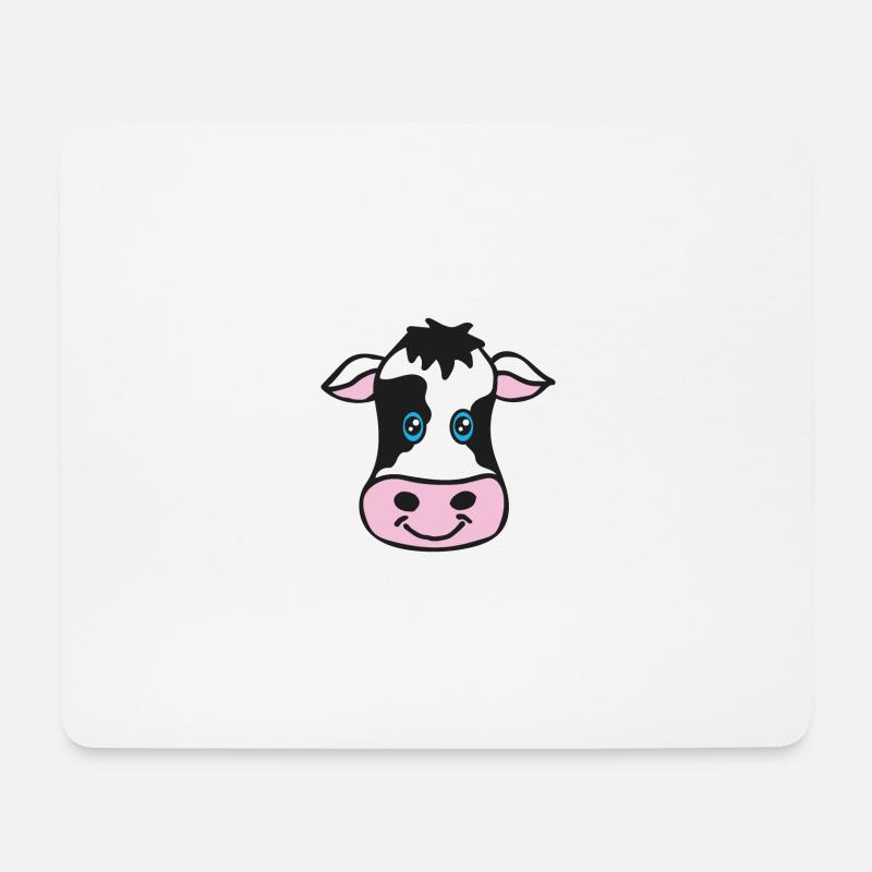 Dessin de vache - Tapis de souris (format paysage) - blanc