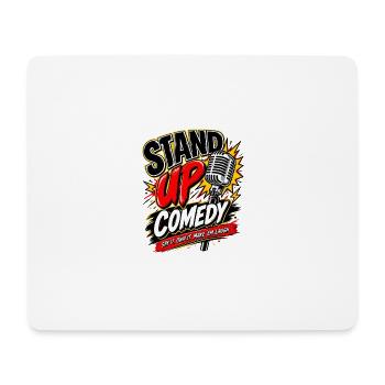 Stand-Up Comedy Mikrofon Logo - Mousepad (Querformat) - Weiß - Vorne