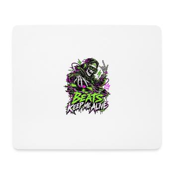 Beats Keep Me Alive Neon DJ - Mousepad (Querformat) - Weiß - Vorne