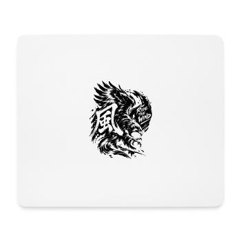 Winddrache im Sturm - Mousepad (Querformat) - Weiß - Vorne