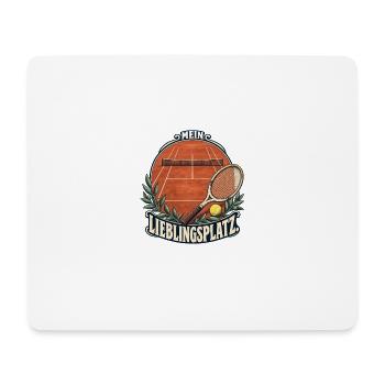 Tennis – Mein Lieblingsplatz im Retro-Stil - Mousepad (Querformat) - Weiß - Vorne