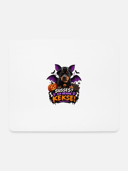 Kleiner Vampirhund will Kekse  - Mousepad (Querformat) - Weiß