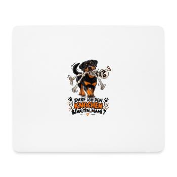 Hund mit Knochen-Skelett Comedy - Mousepad (Querformat) - Weiß - Vorne