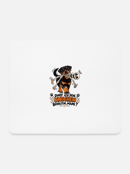 Hund mit Knochen-Skelett Comedy - Mousepad (Querformat) - Weiß