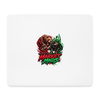 Markt Minds: Bullen vs Bären - Mousepad (Querformat) - Weiß - Vorne
