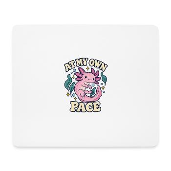 In meinem eigenen Tempo, Axolotl - Mousepad (Querformat) - Weiß - Vorne