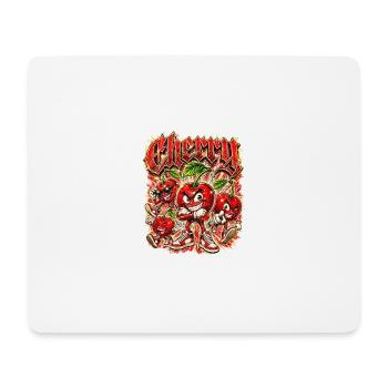 Kirsche - Mousepad (Querformat) - Weiß - Vorne