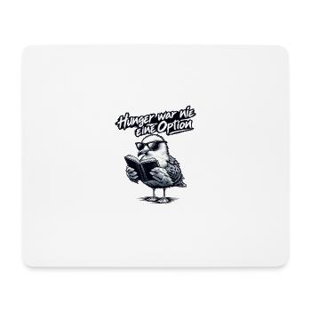 Coole Möve mit Buch "Hunger war nie eine Option"  - Mousepad (Querformat) - Weiß - Vorne
