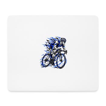 Blauer Sprint Radfahrer Grafik - Mousepad (Querformat) - Weiß - Vorne