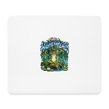 Find a Higher Peace – Meditativer Frosch - Mousepad (Querformat) - Weiß - Vorne