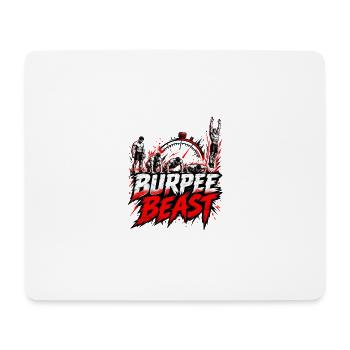 Burpee Beast – Fitness Workout mit Stoppuhr - Mousepad (Querformat) - Weiß - Vorne