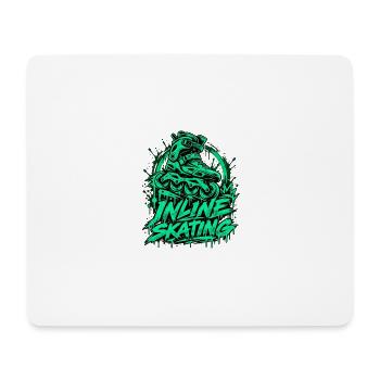 Inline Skating Graffiti mit Inliner im Urban Style - Mousepad (Querformat) - Weiß - Vorne