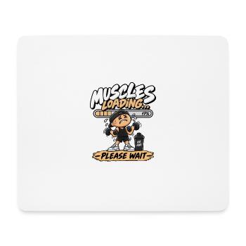 Muskeln laden sich – lustiges Fitnessstudio - Mousepad (Querformat) - Weiß - Vorne