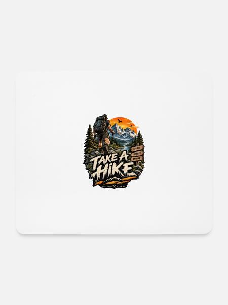 Take A Wander – Bergabenteuer - Mousepad (Querformat) - Weiß