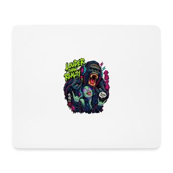 Lauter als Realität Neon-Gorilla - Mousepad (Querformat) - Weiß - Vorne