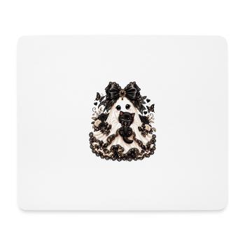 Glamouröse Braut mit schwarzem Kater - Mousepad (Querformat) - Weiß - Vorne