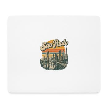Sao Paulo Retro Skyline  - Mousepad (Querformat) - Weiß - Vorne