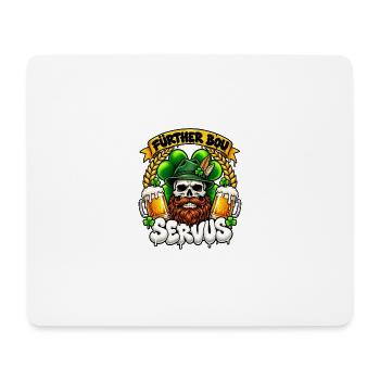 Fürther Bou Servus Totenkopf & Bier - Mousepad (Querformat) - Weiß - Vorne