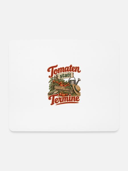 Tomaten statt Termine Tomatengärtner - Mousepad (Querformat) - Weiß