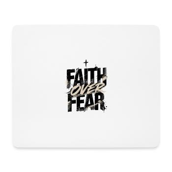 Faith Over Fear – Christliches Minimalist Design - Mousepad (Querformat) - Weiß - Vorne