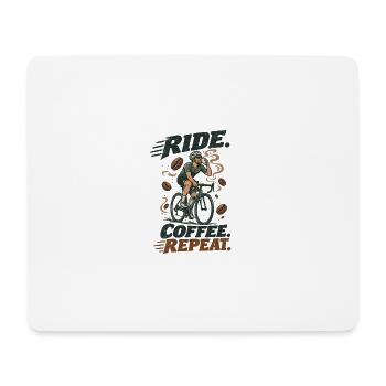 Ride Coffee Repeat Fahrrad Kaffee - Mousepad (Querformat) - Weiß - Vorne