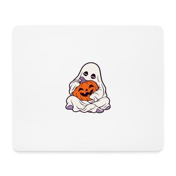 Kuschelige Geisterkürbis Halloween - Mousepad (Querformat) - Weiß - Vorne