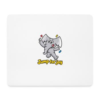 Jump for Joy Elefant Charlie Cartoon - Mousepad (Querformat) - Weiß - Vorne