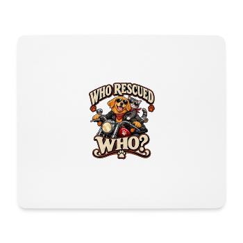 Wer hat wen auf dem Motorrad gerettet - Mousepad (Querformat) - Weiß - Vorne