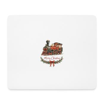 Aquarell Weihnachtszug mit Kranz - Mousepad (Querformat) - Weiß - Vorne