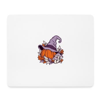 Herbstlicher Kürbis mit Hexenhut - Mousepad (Querformat) - Weiß - Vorne