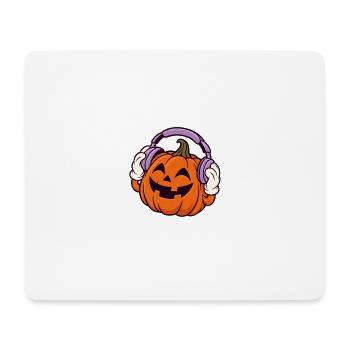 Kopfhörer-Kürbis Halloween-Design - Mousepad (Querformat) - Weiß - Vorne