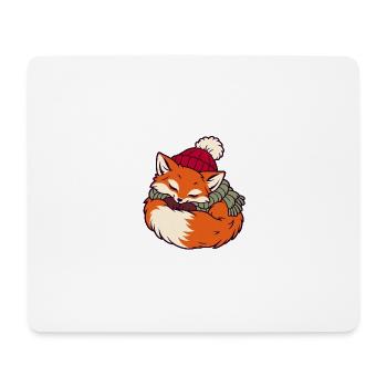 Schlafender Fuchs im Schal - Mousepad (Querformat) - Weiß - Vorne