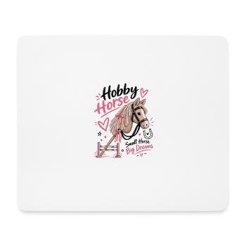 Lustiger Hobbypferdeliebhaber – Kleine Pferde-Große Träume - Mousepad (Querformat) - Weiß - Vorne