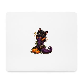 Katze im Hexenstiefel - Mousepad (Querformat) - Weiß - Vorne
