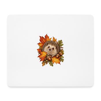 Igel im Herbstlaub - Mousepad (Querformat) - Weiß - Vorne