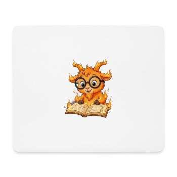 Leseratte Feuer Ziege Shirt 2027  - Mousepad (Querformat) - Weiß - Vorne
