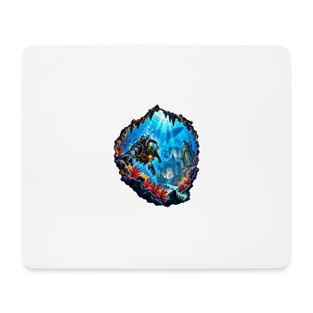 Taucher Unterwasserruinen Expedition Tauchen - Mousepad (Querformat) - Weiß - Vorne