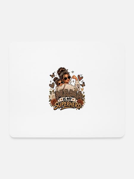 Mama-Heldin Leopardenduo - Mousepad (Querformat) - Weiß