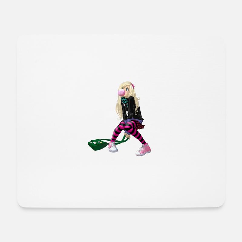 Manga Girl - Mousepad (Querformat) - Weiß