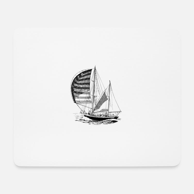 Segelboot - Mousepad (Querformat) - Weiß