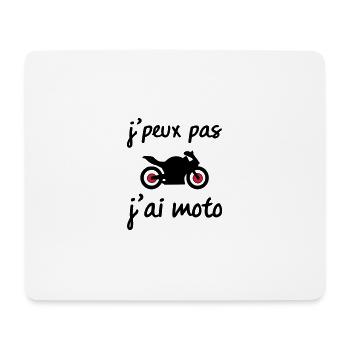 t-shirt j'peux pas j'ai moto - Tapis de souris (format paysage) - blanc - Devant