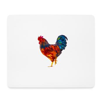 Rooster polygon, colorful - Mouse Pad (horizontal) - white - Front