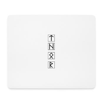 THOR Langue runique Noir - Tapis de souris (format paysage) - blanc - Devant