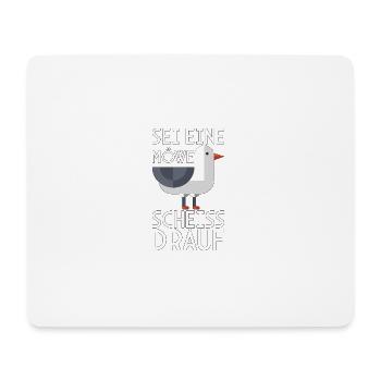 Möwe Scheiß drauf Meer Ostsee Nordsee - Mousepad (Querformat) - Weiß - Vorne