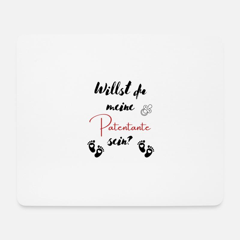Willst du meine Patentante sein? - Mousepad (Querformat) - Weiß