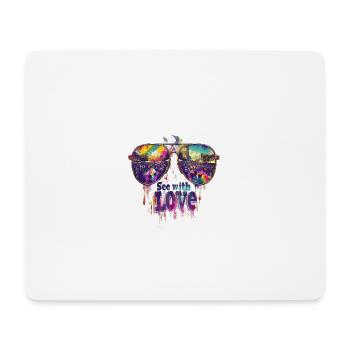 See With Love Sunglasses Reflection Design - Mouse Pad (horizontal) - white - Front