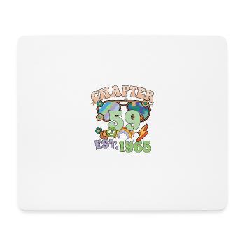 Turning 59 59th Birthday Retro Theme Peace Sign - Mouse Pad (horizontal) - white - Front