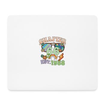 Turning 66 66th Birthday Retro Theme Peace Sign - Mousepad (Querformat) - Weiß - Vorne