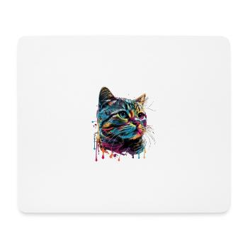Colorful American Shorthair Cat Gaze - Mousepad (Querformat) - Weiß - Vorne