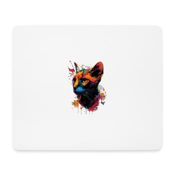 Abyssinian Cat Colorful Gaze - Mousepad (Querformat) - Weiß - Vorne